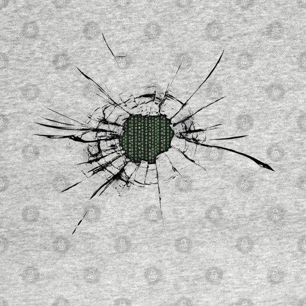 Matrix Code Bullet Hole by Garetha01